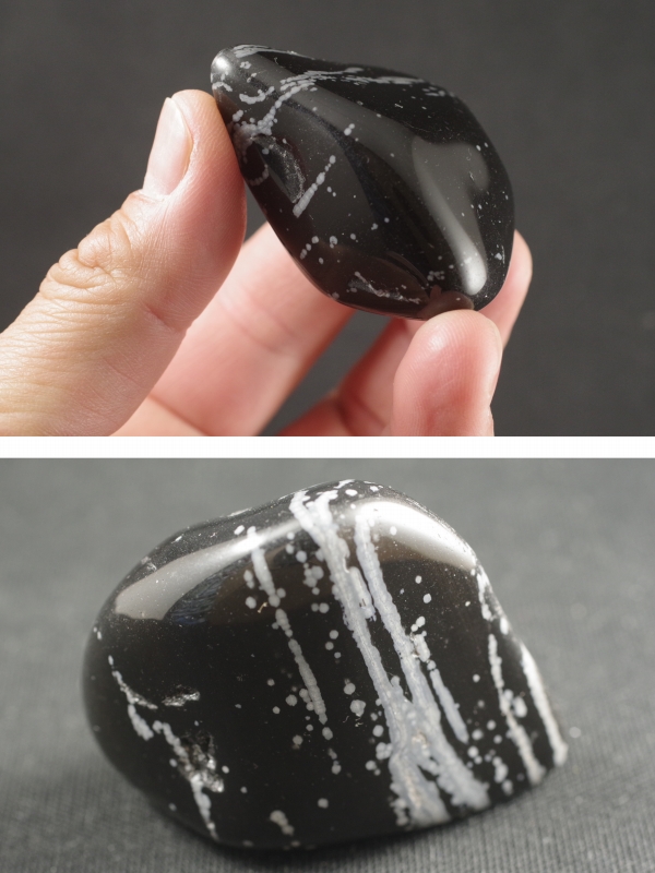 和田峠産黒耀石原石磨き57g 天然石販売 名取貴石 天然石・国産原石