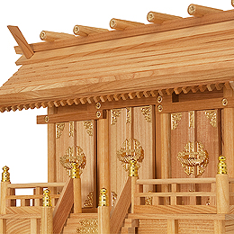 神棚・神具専門店 伊勢宮 / 【神棚】本欅 (けやき)通し屋根三社・小