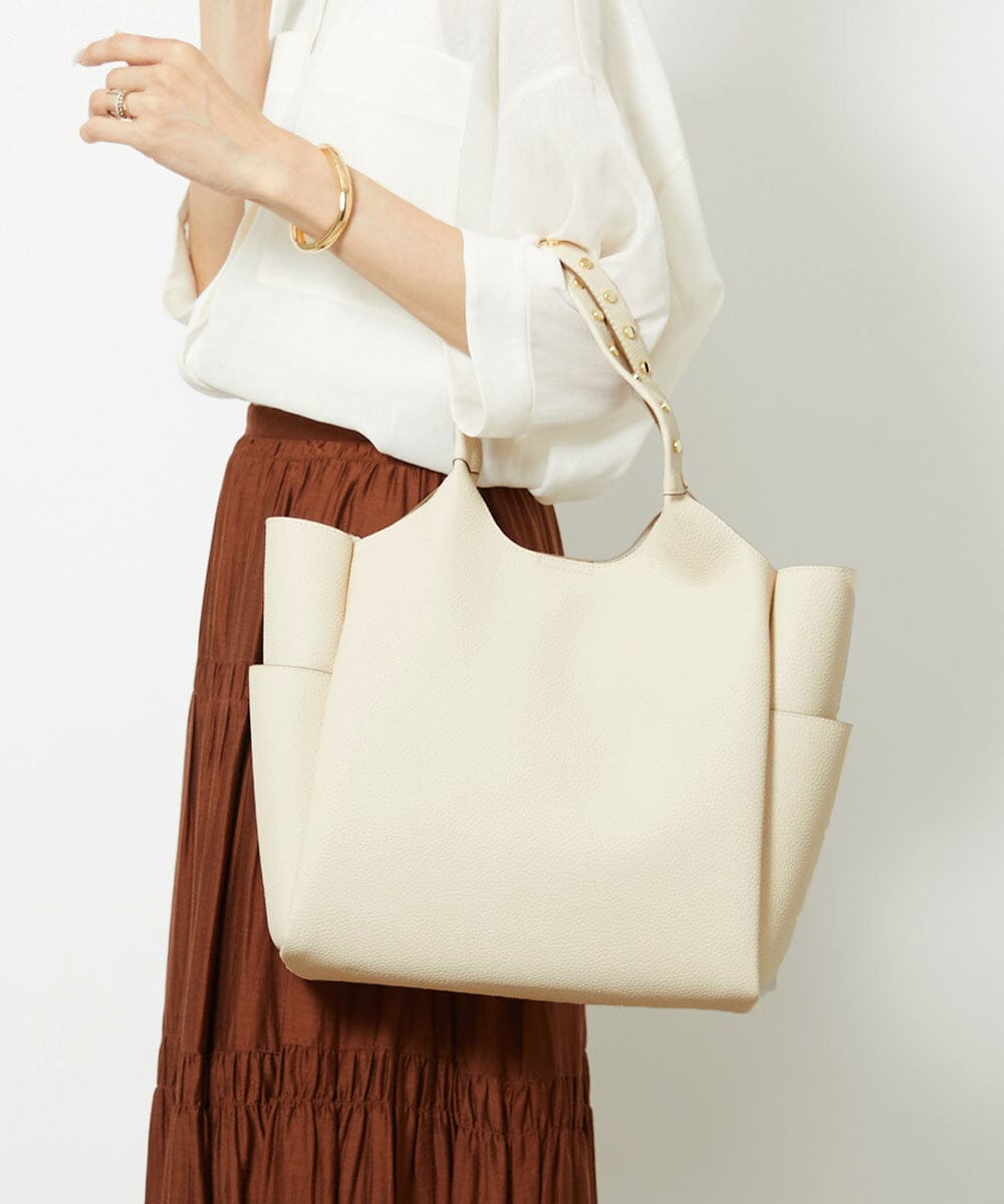 A4収納]スタッズハンドルスクエアトートバッグ(トートバッグ) | MK