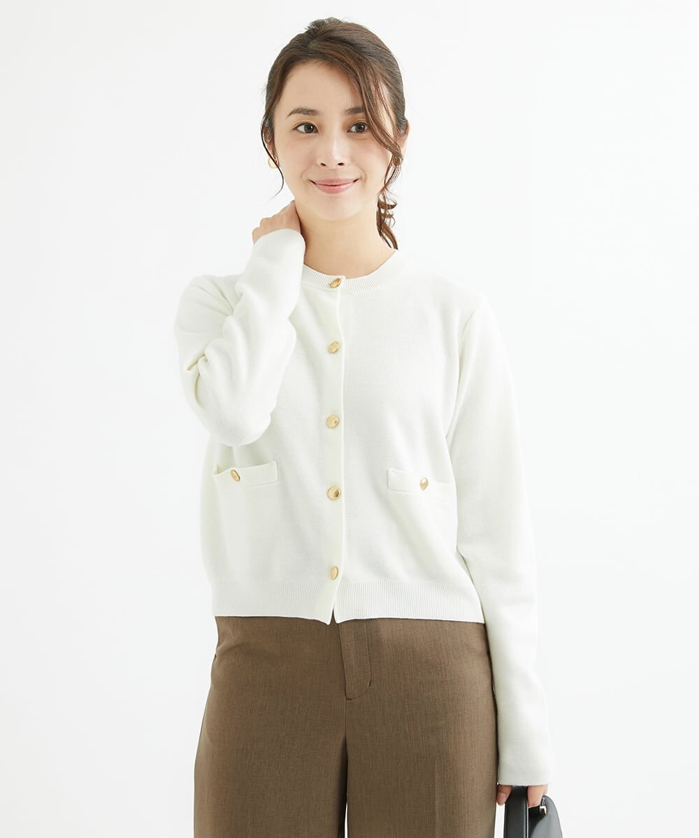 小さいサイズ】ミラノリブニットカーディガン/洗える(カーディガン