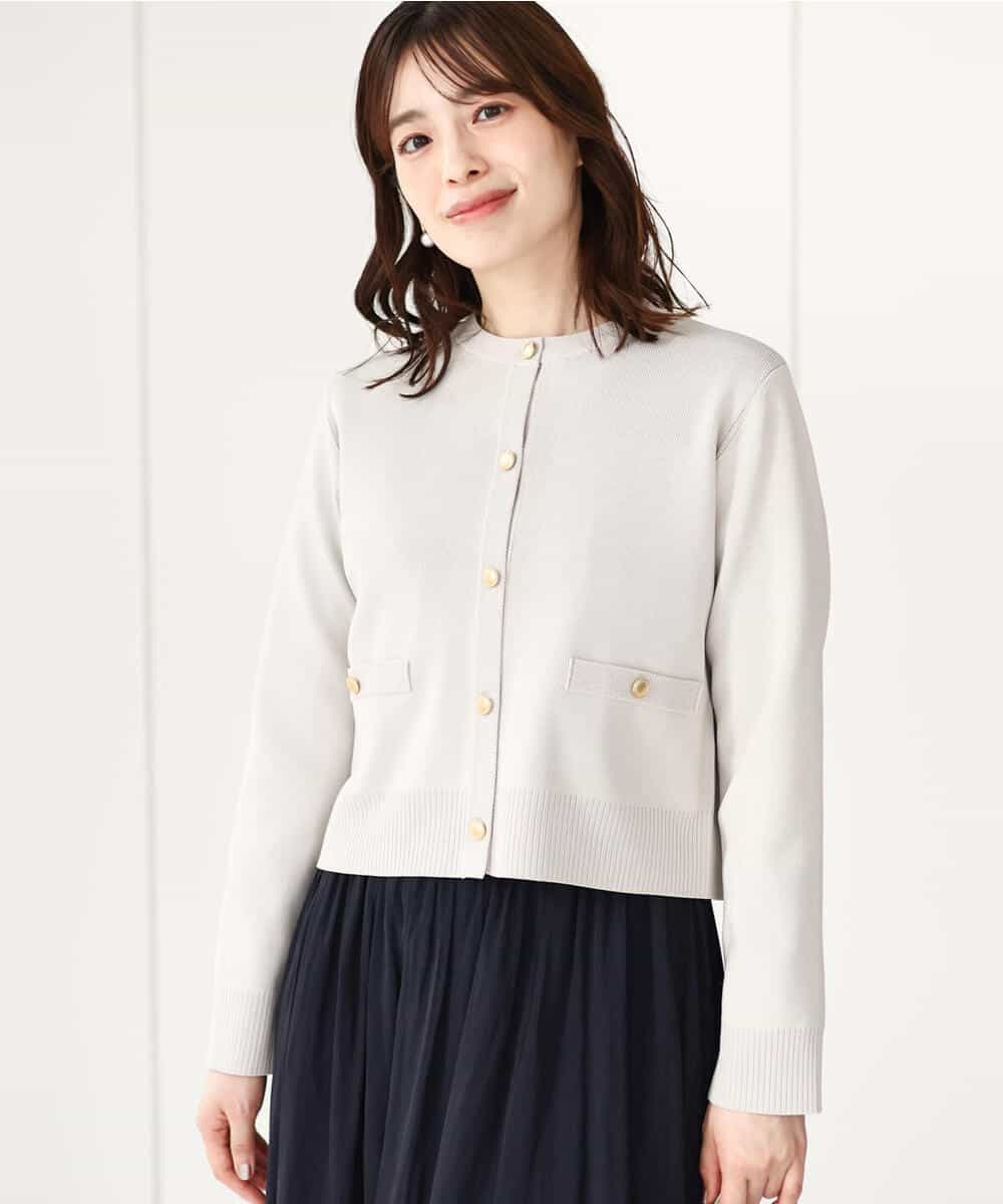 ジャケットライクニットカーディガン/洗える/WEB限定サイズあり