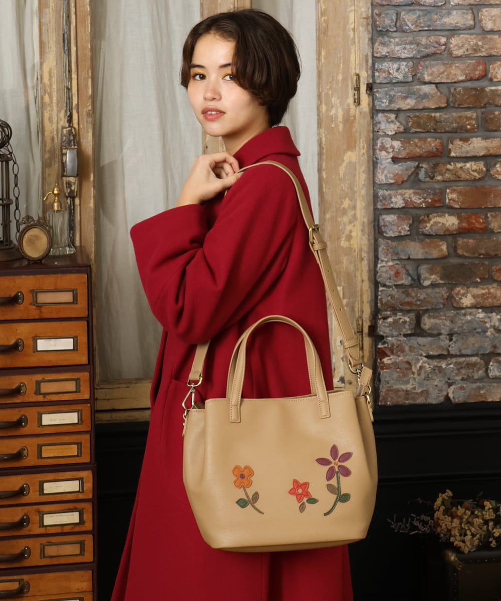 2WAY】フラワーアップリケトートバッグ(トートバッグ) | Jocomomola