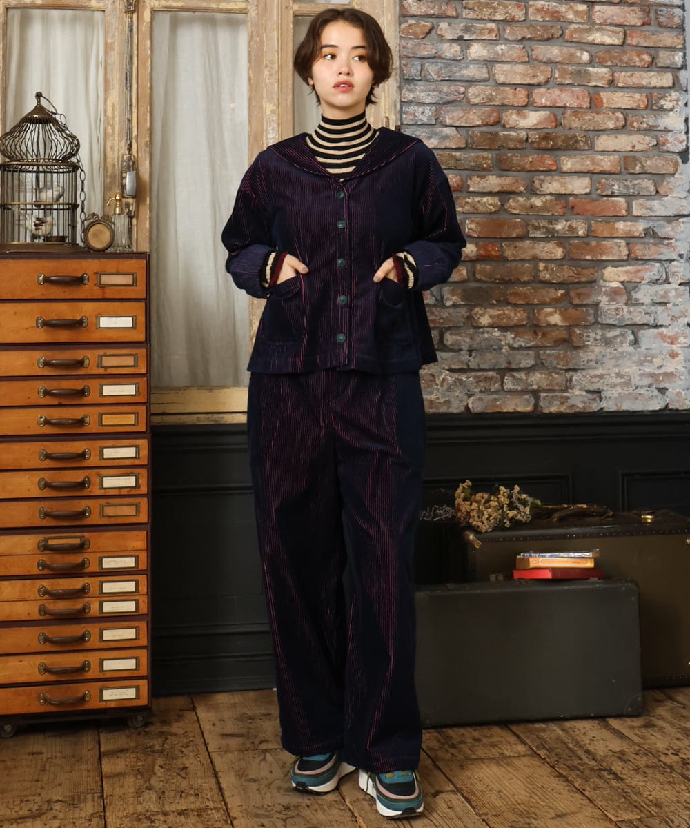 Arriate コーデュロイワイドストレートパンツ(フルレングスパンツ