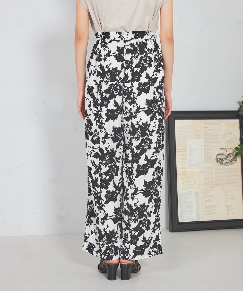 フラワープリントワイドイージーパンツ(ガウチョ・ワイドパンツ