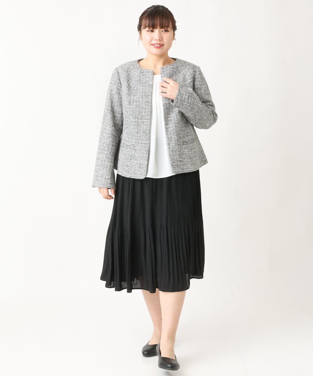 大きいサイズ】シフォンプリーツスカート(ひざ丈スカート) | eur3