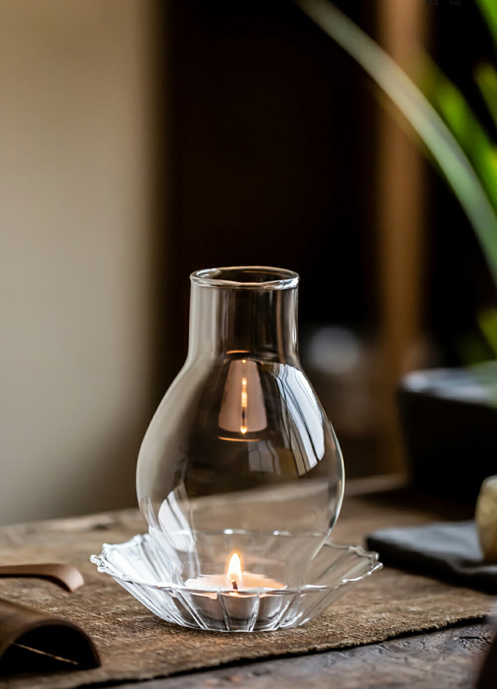 IwaiLoft 癒し空間作り ガラスキャンドルスタンド キャンドルホルダー