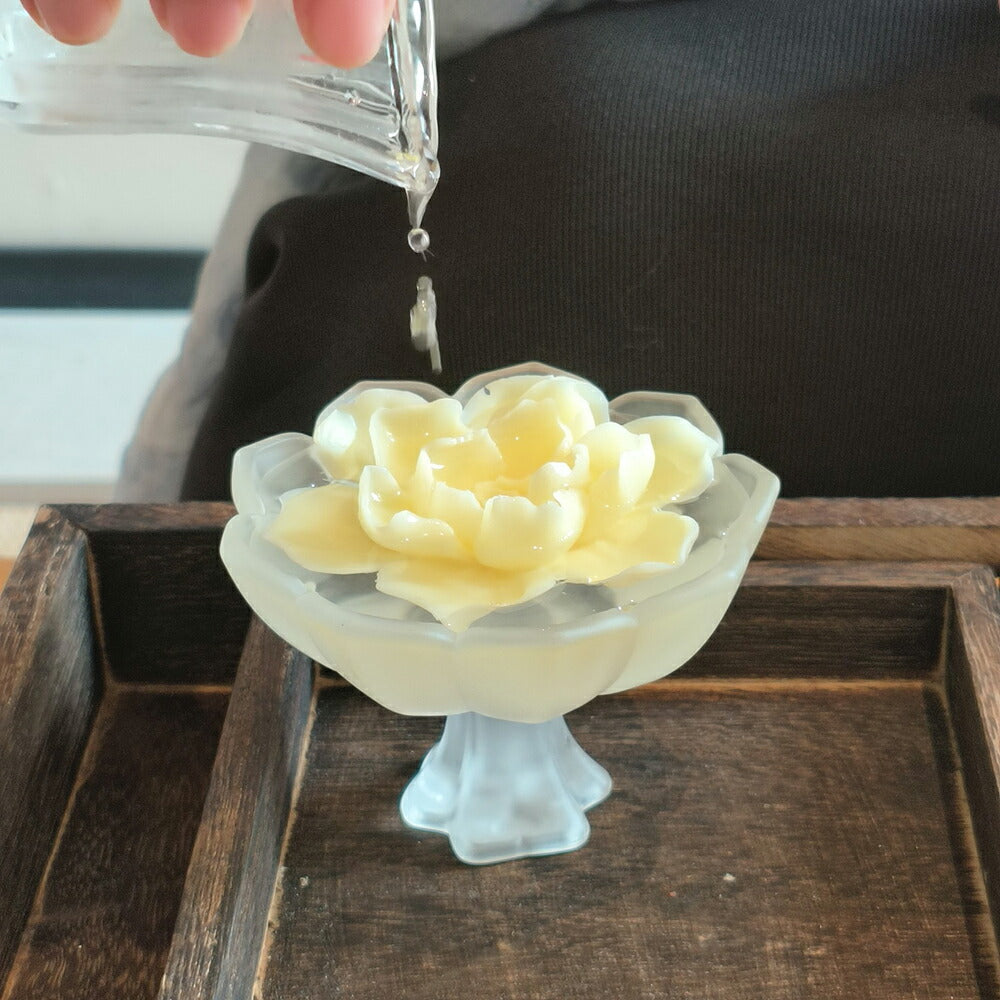 IwaiLoft 蓮の花 瑠璃 グラス 小皿 小鉢 ガラス 小さめ ゴブレット