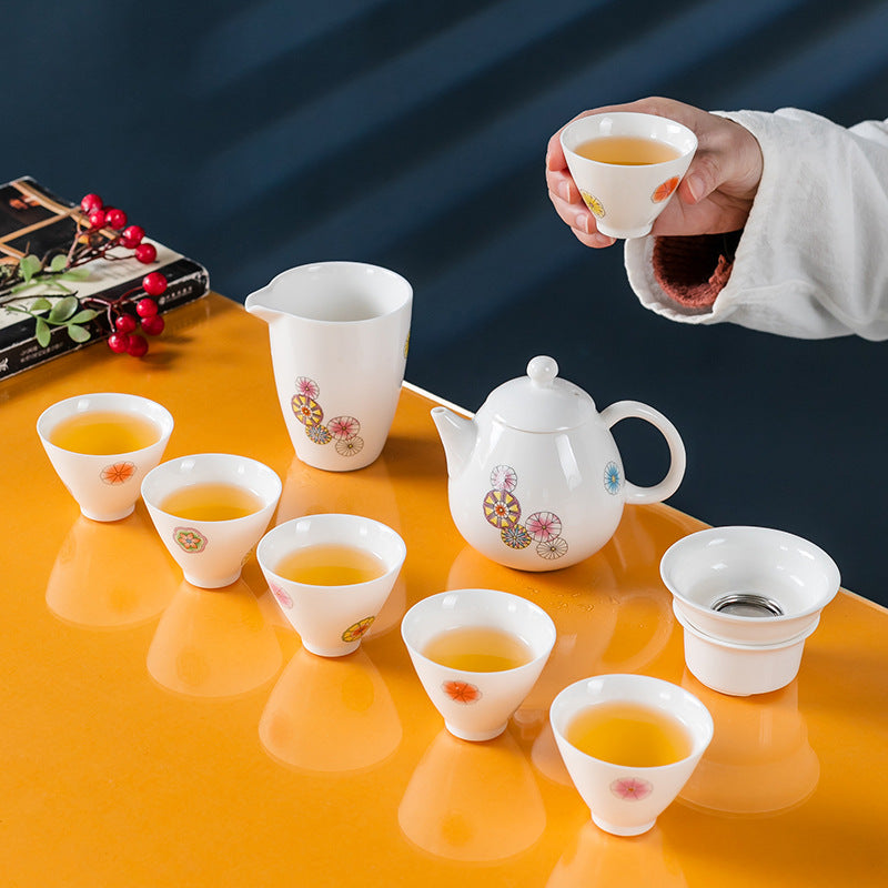 IwaiLoft 美しい手毬 花柄 茶器セット ティーポット 蓋碗 急須 横手