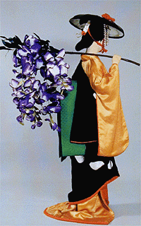 大津絵に描かれた藤娘 ・江戸時代・小袖の完成 日本服飾史 資料・風俗