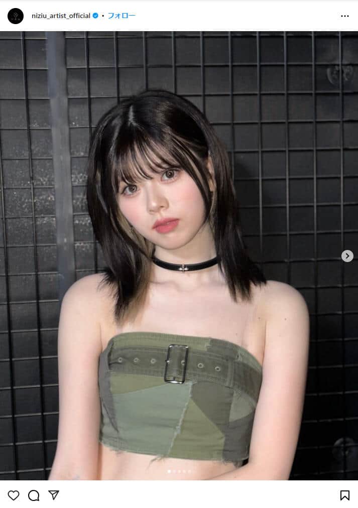 NiziU・リク、猫耳風ニット帽＋肩＆へそ出しコーデの破壊力すごい