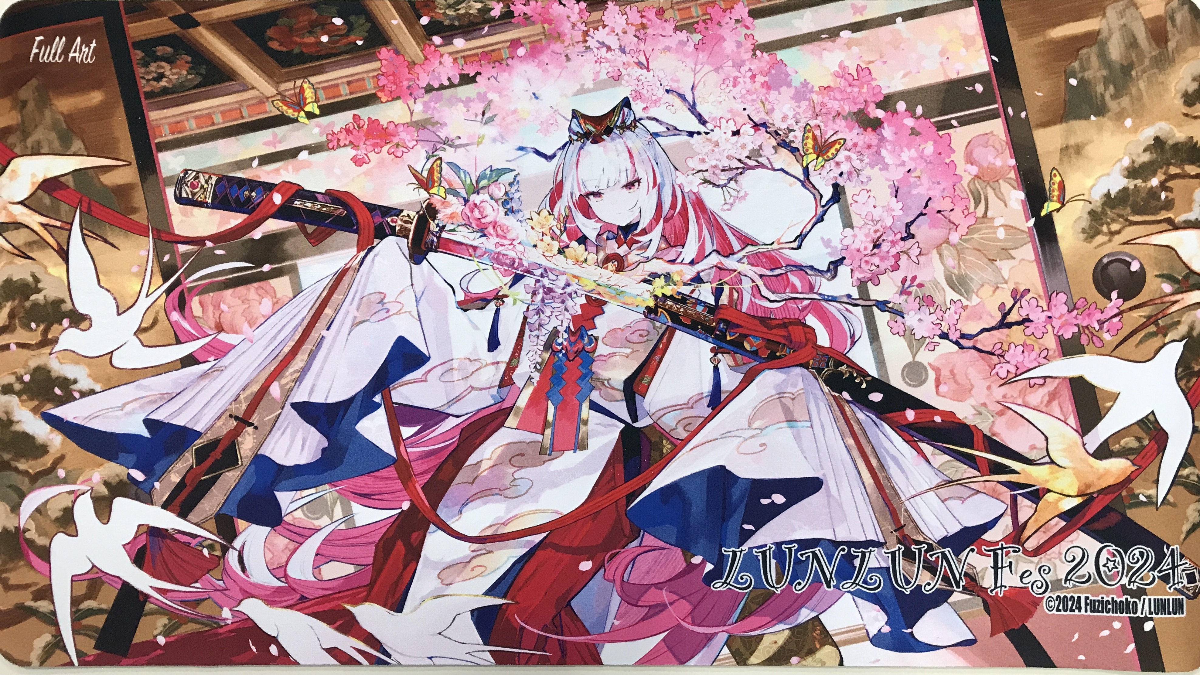 LUNLUNプレイマット：【藤ちょこ：芽吹きの剣フルアート仕様】 【送料