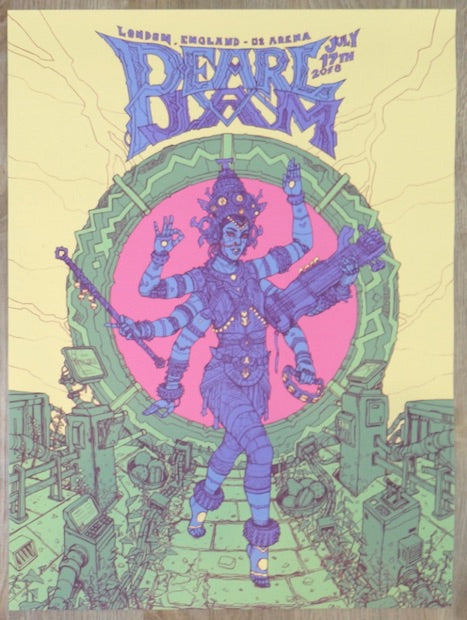 2018 Pearl Jam - London Silkscreen Concert Poster by Josan
