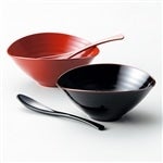 雅乃 越前漆器 くつろぎ盛鉢 サーバーセット 朱 化粧箱入り: サトクル