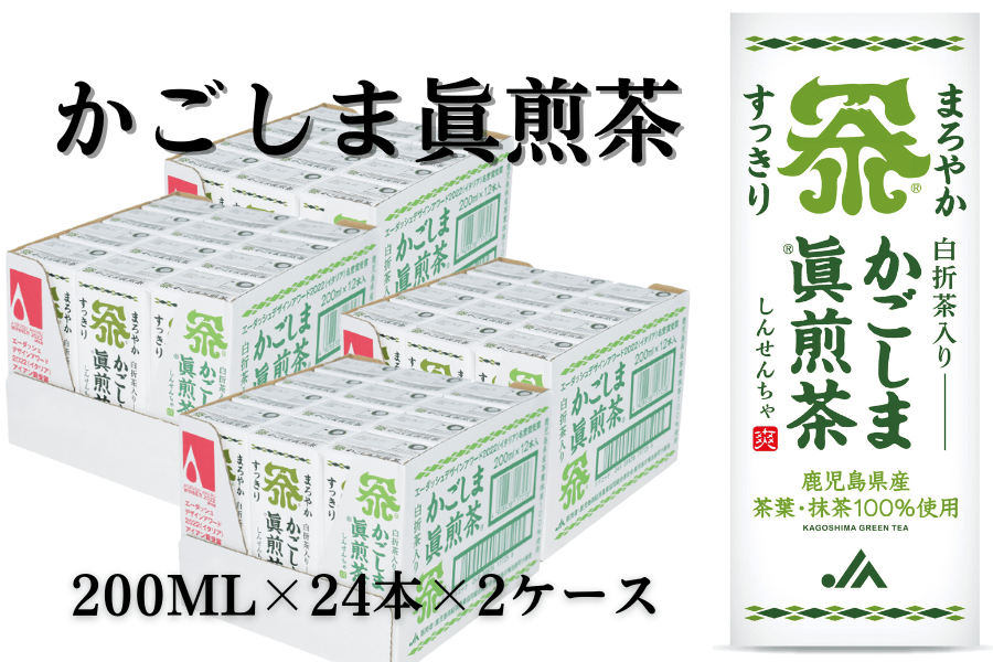 かごしま眞煎茶（しんせんちゃ）紙パック（200ml×24本×2ケース