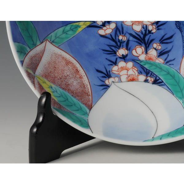 Japan Pottery Net / 色鍋島桃文七寸高台皿