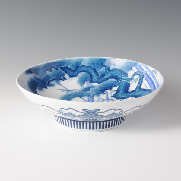 Japan Pottery Net / 色鍋島松竹梅七寸高台皿