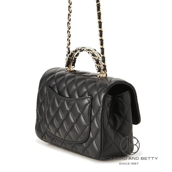 マトラッセ トップハンドル ミニ フラップ バッグ ブラック 黒[AS4141