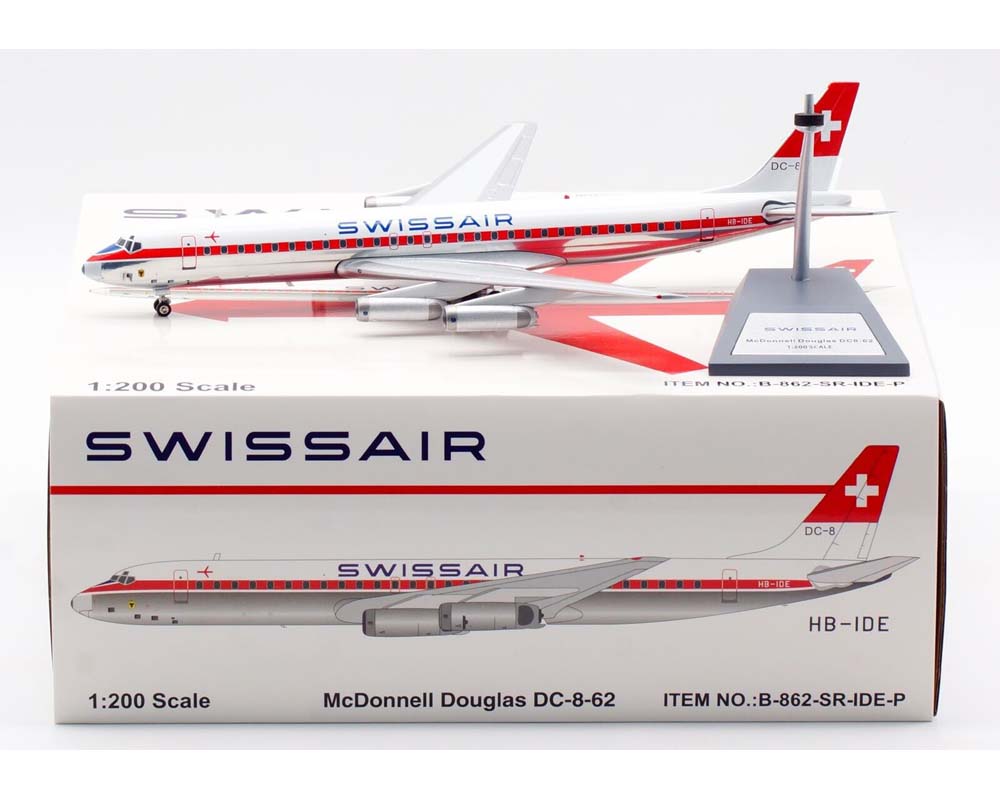 www.JetCollector.com: Swissair DC-8-62 w/stand HB-IDE 1:200 Scale
