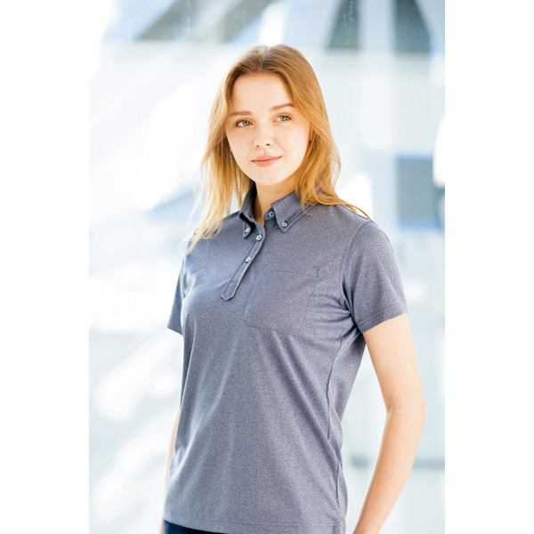 AZ-10603】 抗菌防臭ボタンダウンドライポロシャツ(左胸ポケット付き