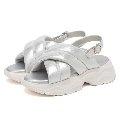 パテッドクロスベルトスポーツサンダル【厚底】(S ブラック