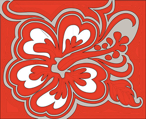 Super Hibiscus!!（135×110cm）(WH-062) | 日本ハワイアンキルト製作所