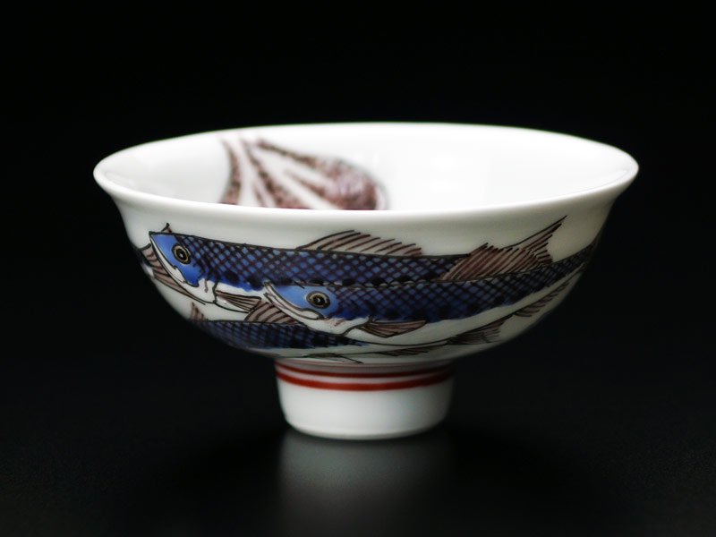 有田焼】ぐい呑み 色絵烏賊図 - JTOPIA