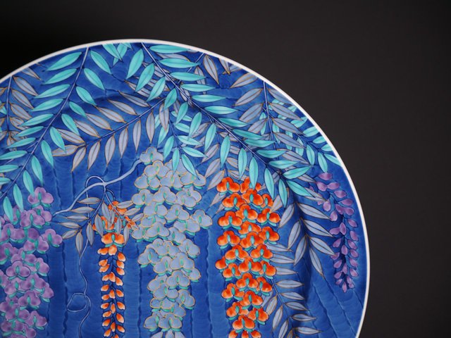 有田焼】飾り絵皿（大）染錦金彩藤図 - JTOPIA