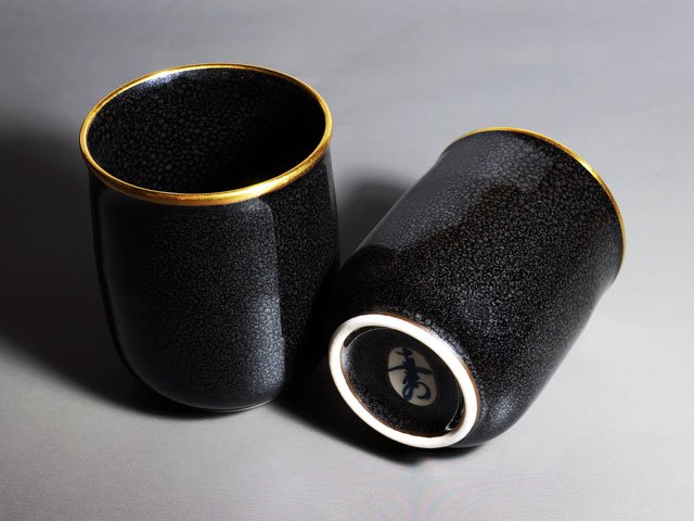 戦国の名将が愛した夫婦湯呑 耀変銀油滴天目本金彩