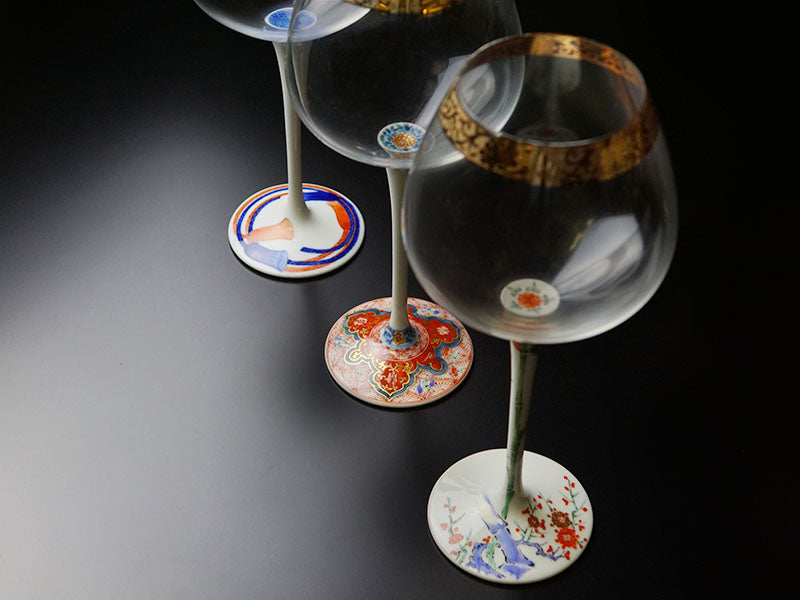 ガラスと磁器の出合い【有田焼ワイングラス】至高杯 古伊万里様式