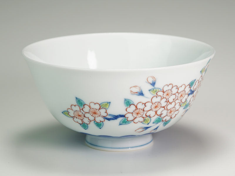 有田焼】茶碗 染錦吉祥桜図