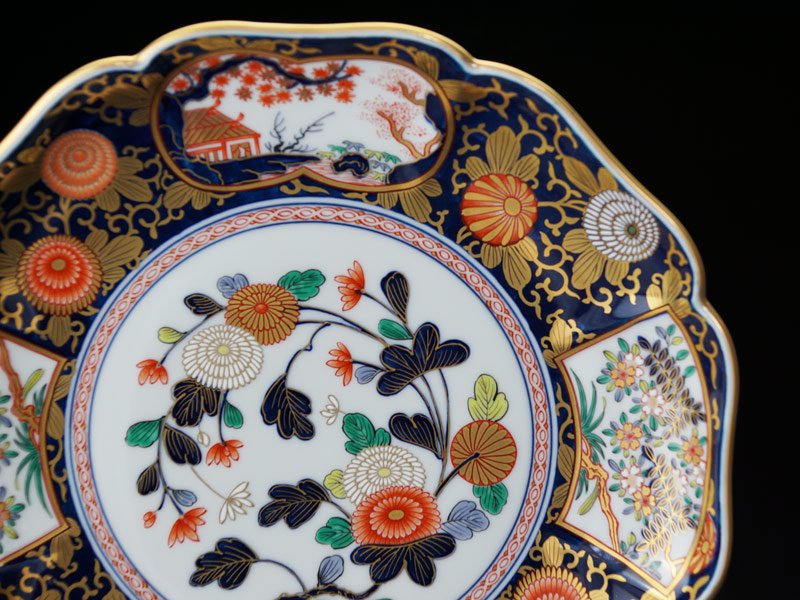 有田焼】大皿 染錦金彩琳派図