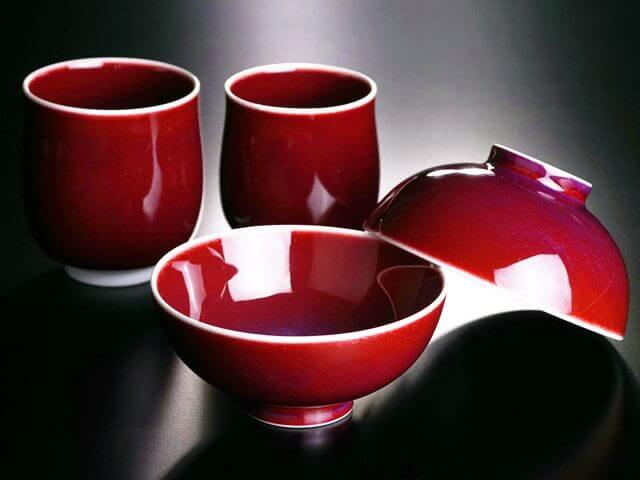 還暦祝いプレゼントの決定版 有田焼 睦揃（夫婦茶碗セット）燿変辰砂