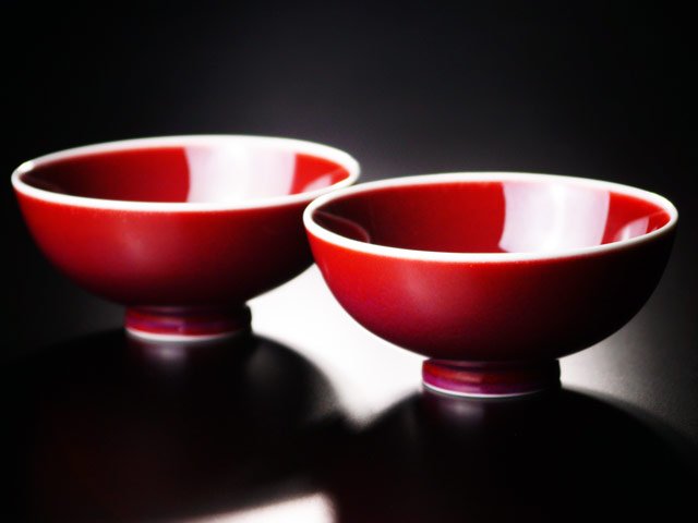 還暦祝いプレゼントの決定版 有田焼 睦揃（夫婦茶碗セット）燿変辰砂