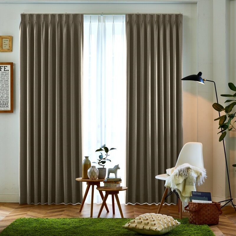 ビリー カーテン JC-46005R モカブラウン ｜ジャストカーテン