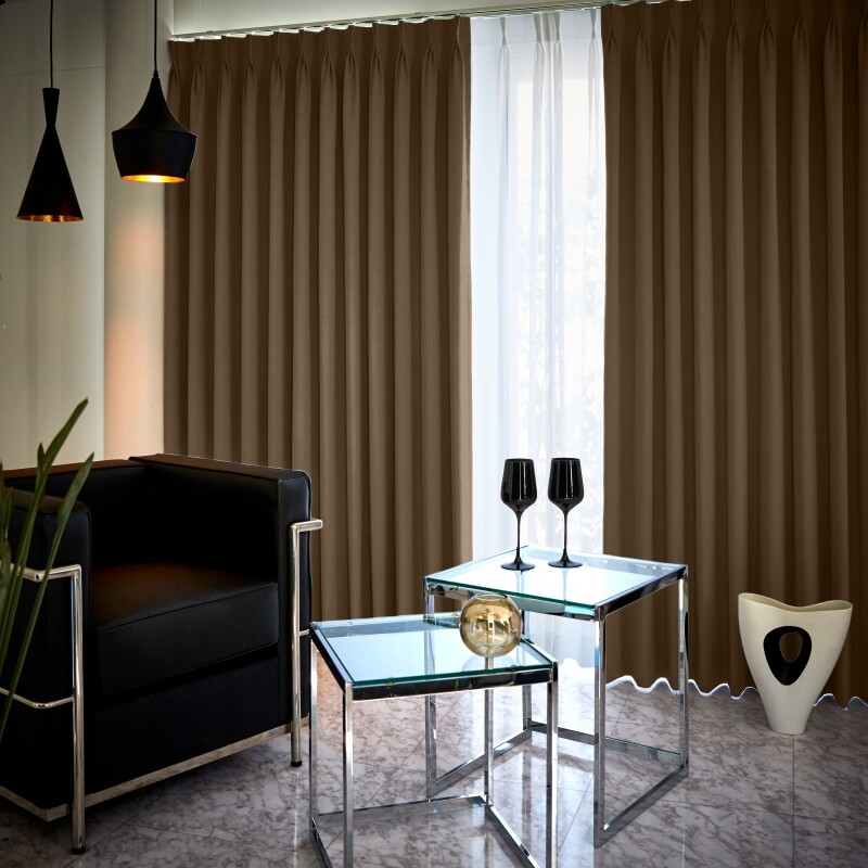 ビリー カフェカーテン JC-46006R ブラウン ｜ジャストカーテン