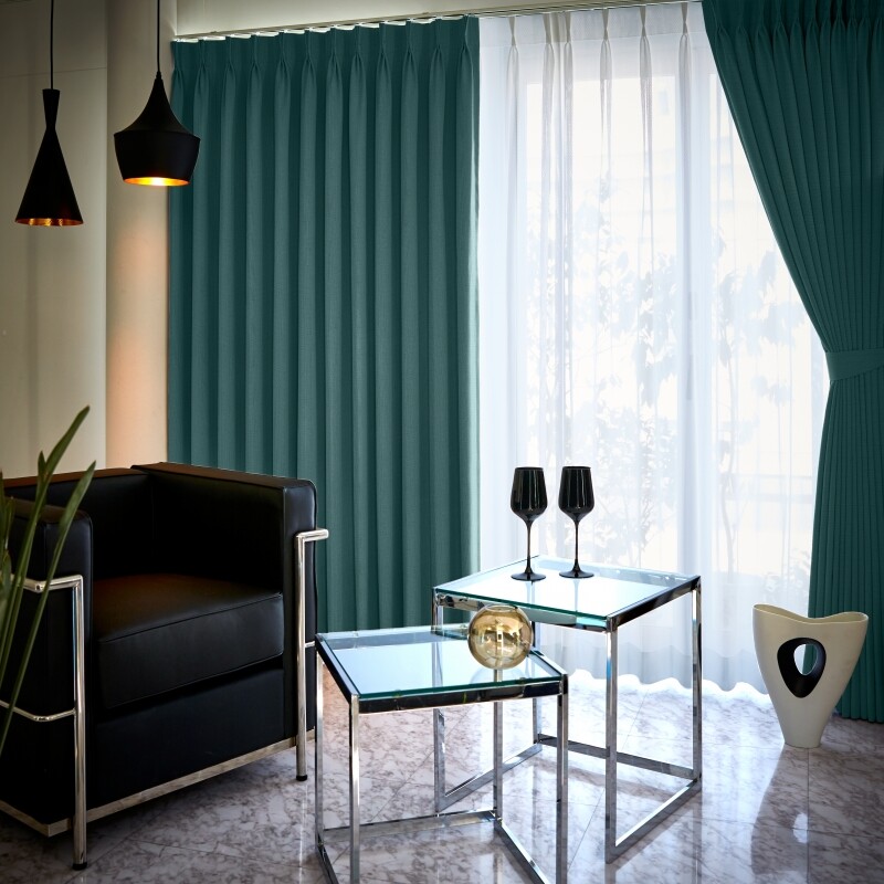 ビリー 特価カーテン JC-46010R ダークブルー ｜ジャストカーテン