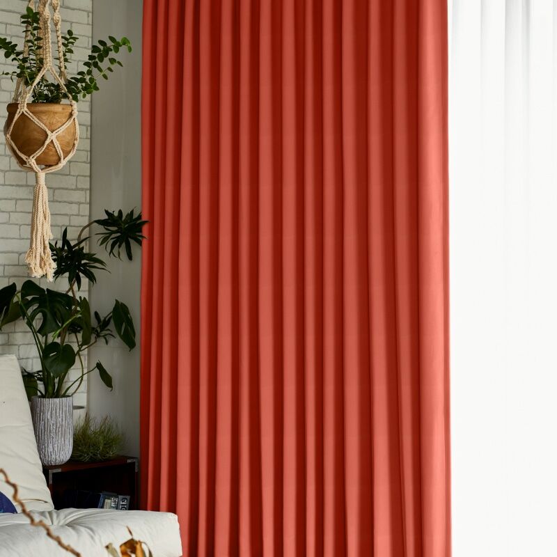 ツル カーテン JC-67257R コーラル ｜ジャストカーテン