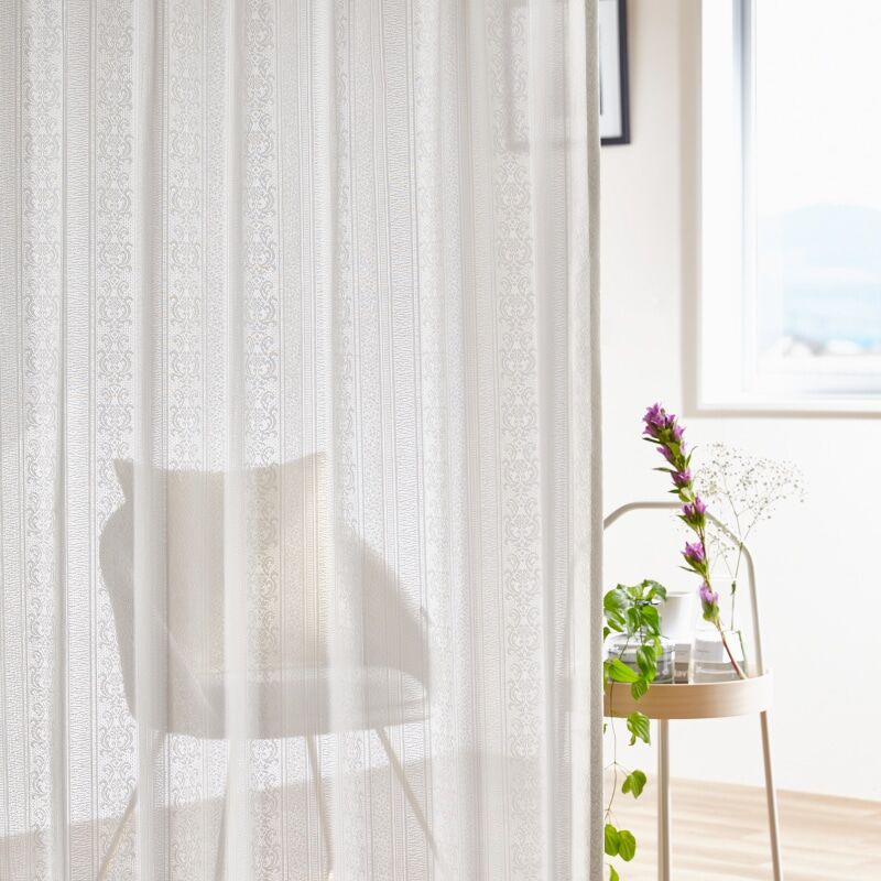 ミラー・遮像・UVカット・遮熱・抗菌・消臭】フラウ レースカーテン