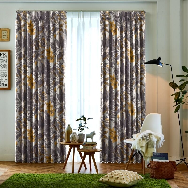 レインフォレスト カーテン JE-91013 グレー ｜ジャストカーテン