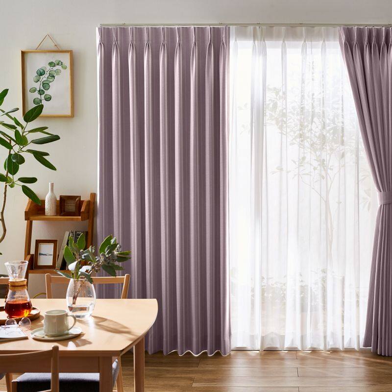 タフタストライプ カーテン JE-92657 パープル ｜ジャストカーテン