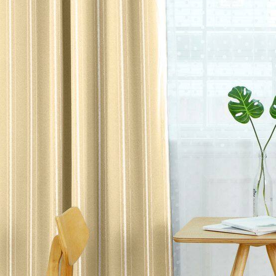 タフタストライプ カーテン JE-92656 イエロー ｜ジャストカーテン