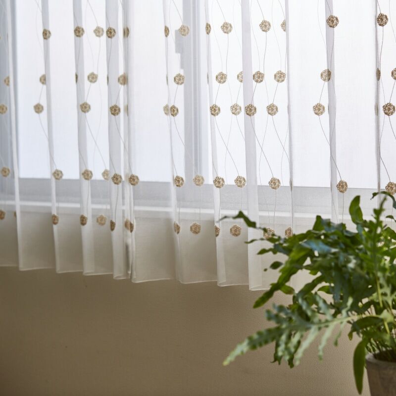 ボボ レースカーテン JE-92605 ゴールド ｜ジャストカーテン