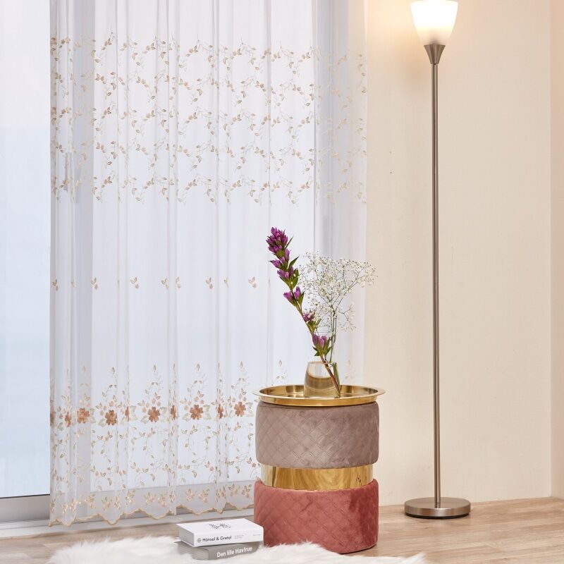 サクラ カフェカーテン JB-92631 ゴールド ｜ジャストカーテン