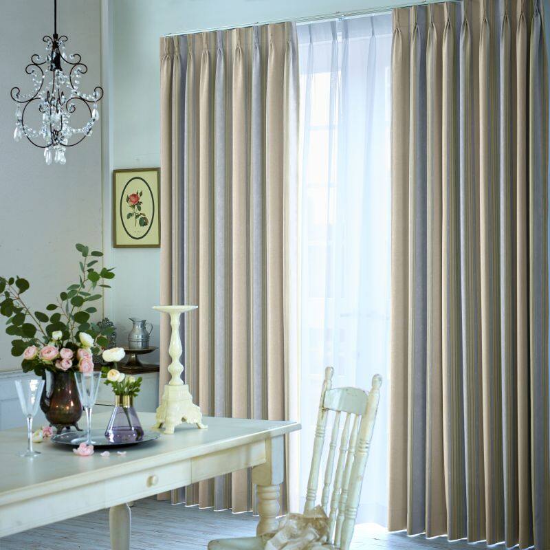 フラワーボーダー カーテン JE-92715 ブルー ｜ジャストカーテン