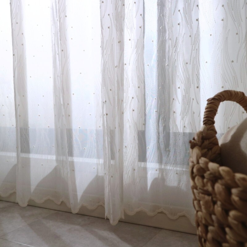 フェザー レースカーテン JE-92866 ホワイト ｜ジャストカーテン