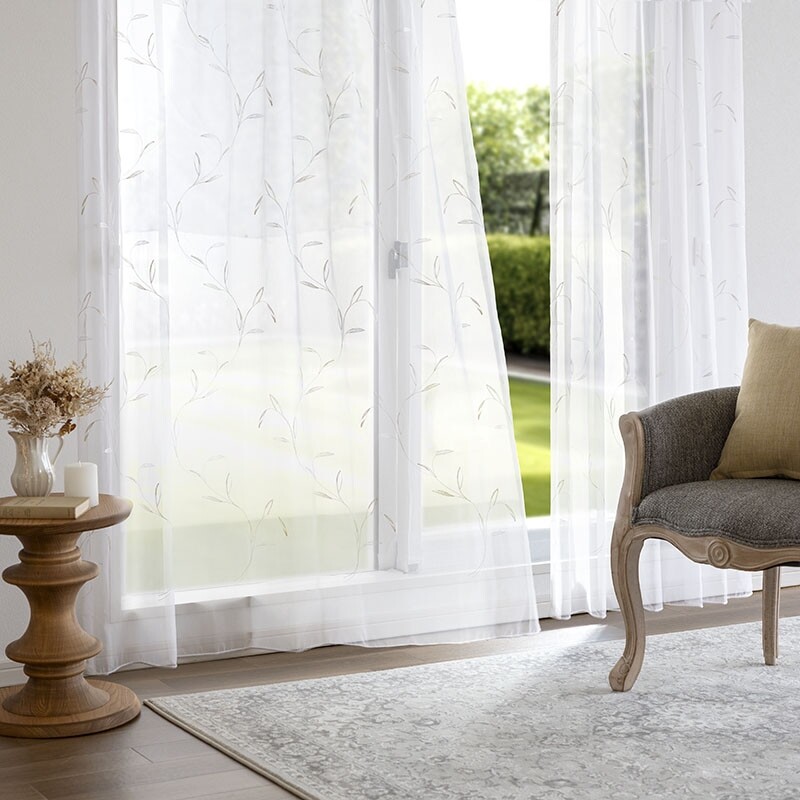 2枚入り セット レースカーテン クローバー オーダーカーテン 金運UP