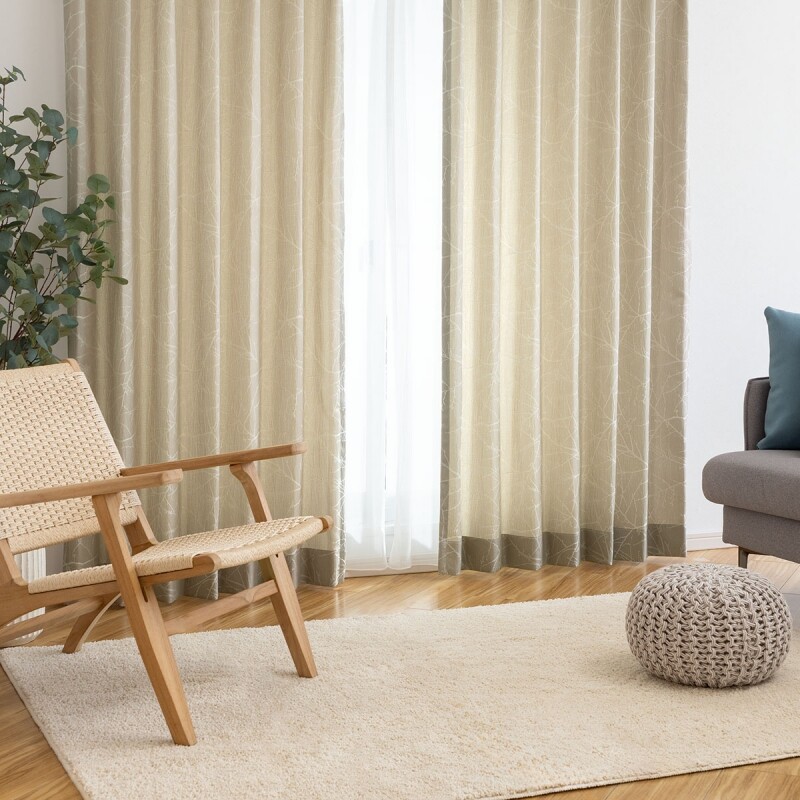 ウッドランド カーテン JE-92807 ベージュ ｜ジャストカーテン