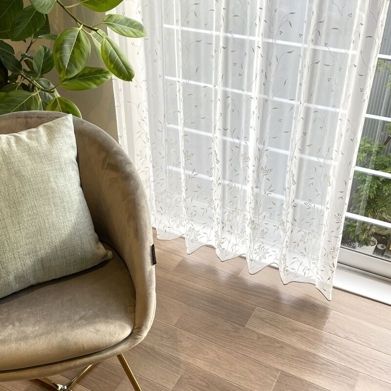 ソフィー レースカーテン JE-92832 ゴールド ｜ジャストカーテン