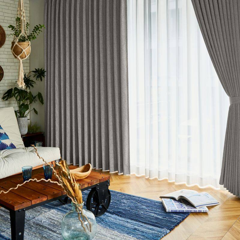 ザクナチ カーテン JE-94021 グレー ｜ジャストカーテン