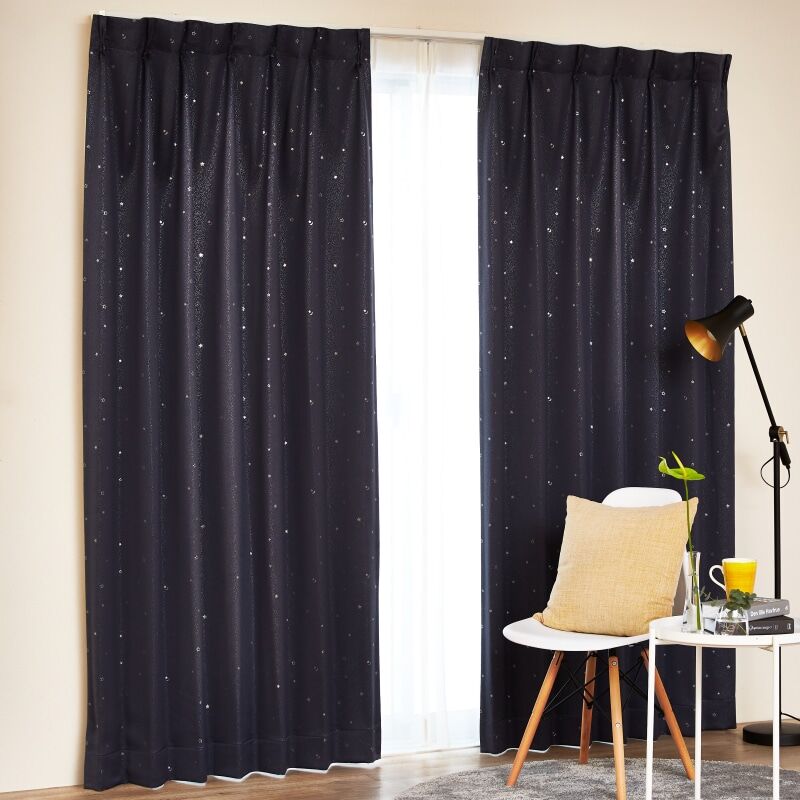 トゥインクル・スター カーテン JD-98048 ネイビー ｜ジャストカーテン